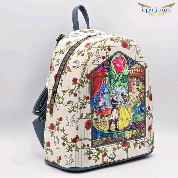Loungefly Disney Beauty And The Beast Stained Glass Mini Backpack New main image 4